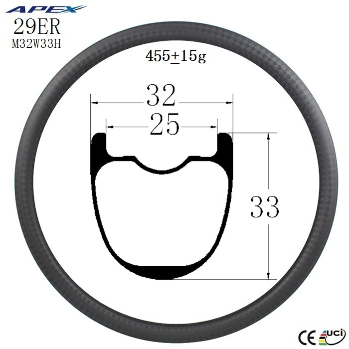 29er AM Chinese High quality mountain bike carbon rims MTB carbon rims M32W33H