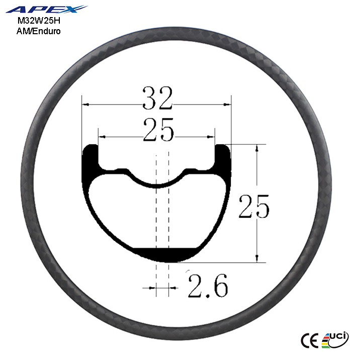 cheap 27er inch XC-trail-rims for UCI M32W25HPX