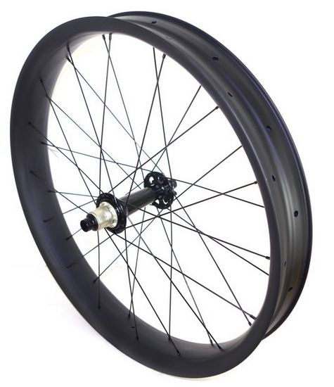 26er hookless carbon fat bike wheels width 80mm tubeless Thru Axle hub