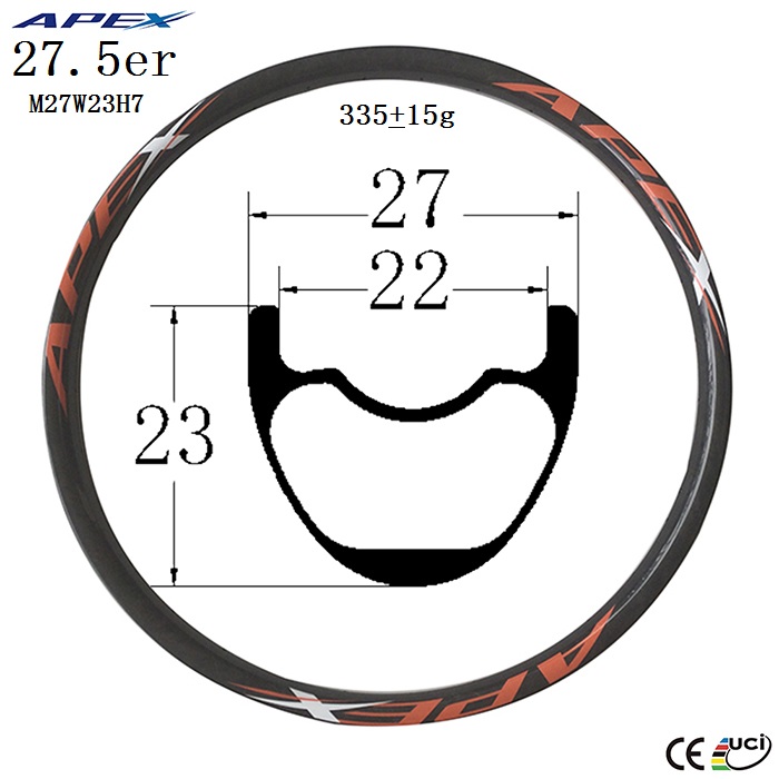 27.5er carbon mountain bike rim MTB rims bike rim sale CHINA factory direct M27W23H