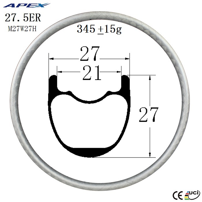 hot selling 27.5ER carbon fiber mountain bike rims XC MTB rim M27W27H