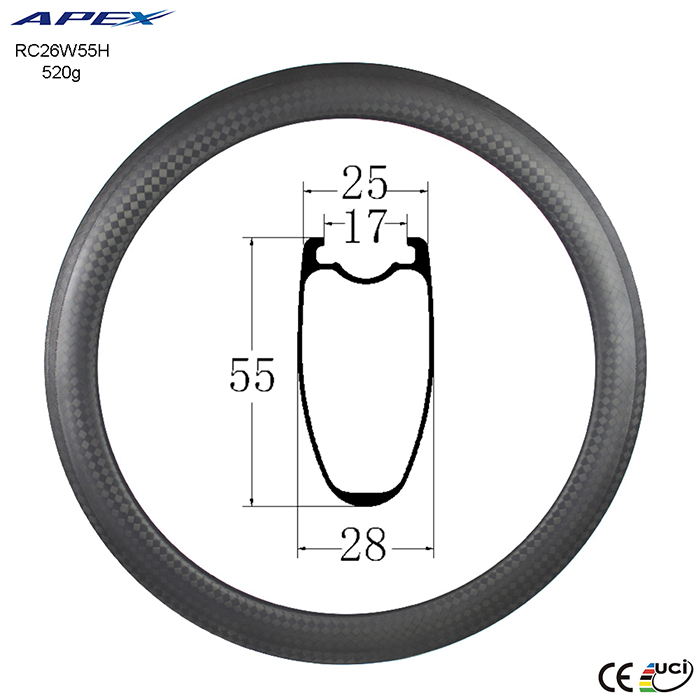 road composite bike lightweight-carbon-rim cheap RC26W55H